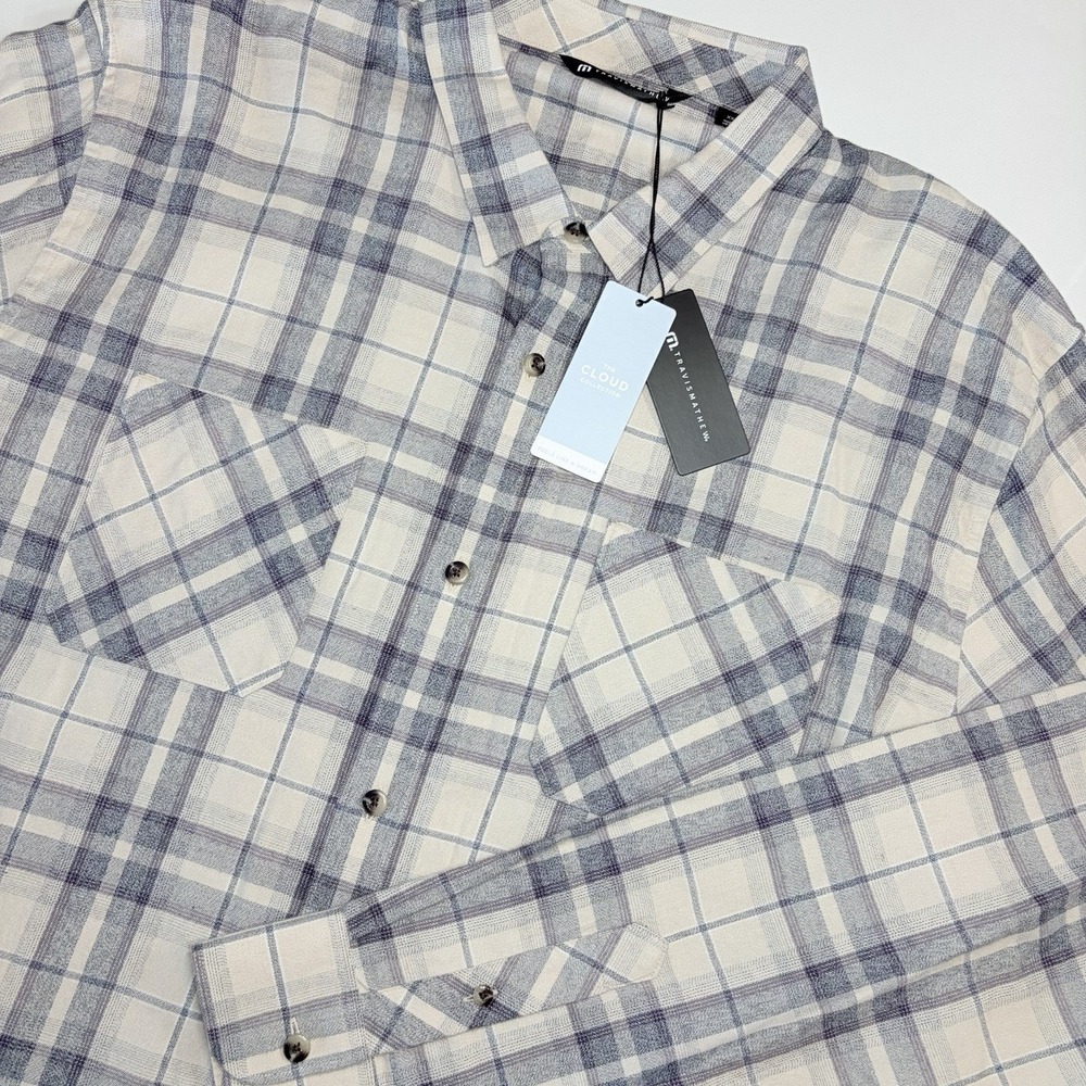Travis Mathew Shirt Mens XXL Plaid Long Sleeve‎ Button Up Cloud Collection NWT